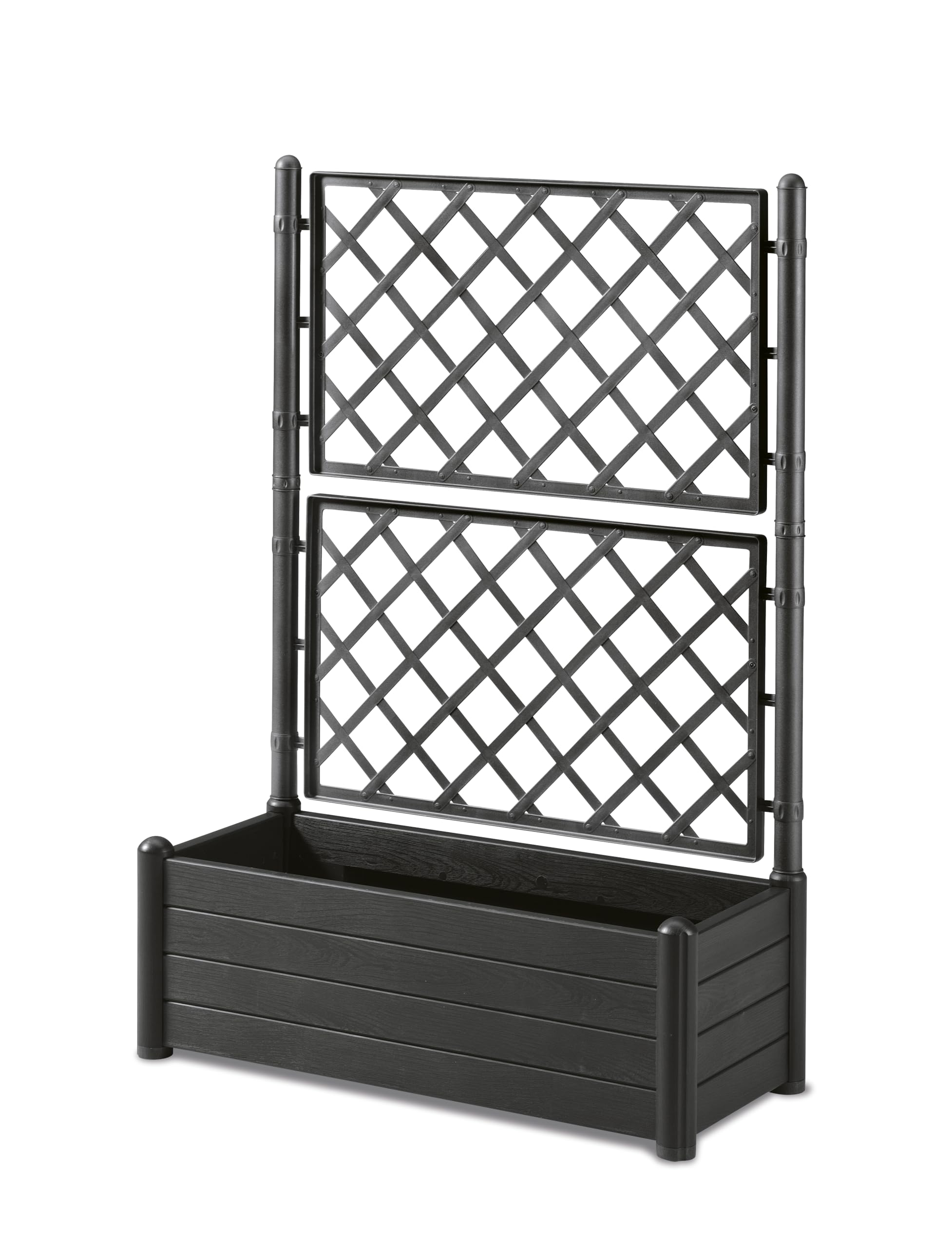 Stefanplast Italia Rectangular Climbing Planter with Trellis - Anthracite