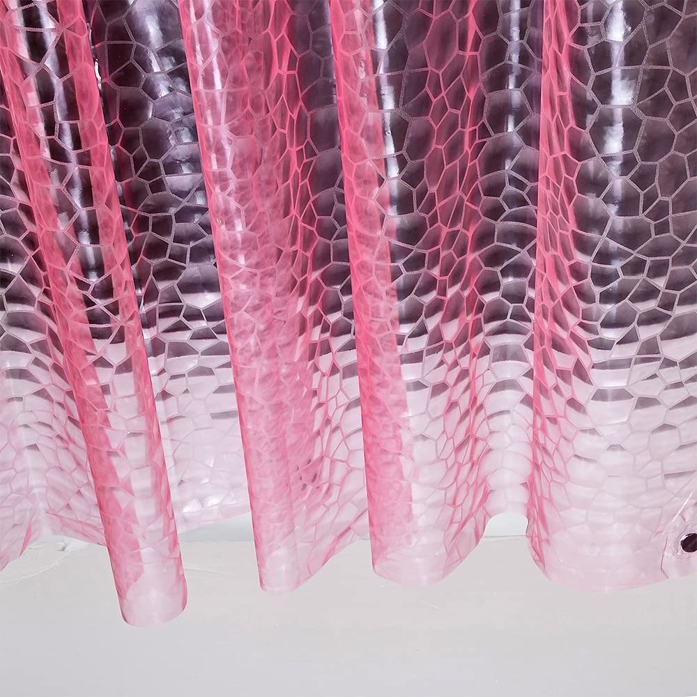 Ga-Geetopia Pink Water Cube EVA Shower Curtain Liner | 72 x 72 Inches