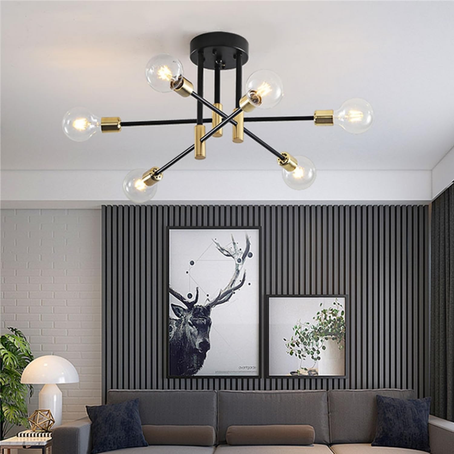 WQCSH Modern Minimalist Chandelier – Metal Satellite Pendant Light