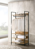 Timber Art Design Zahra Open Wardrobe | 4-Shelf Clothes Rail Storage Unit