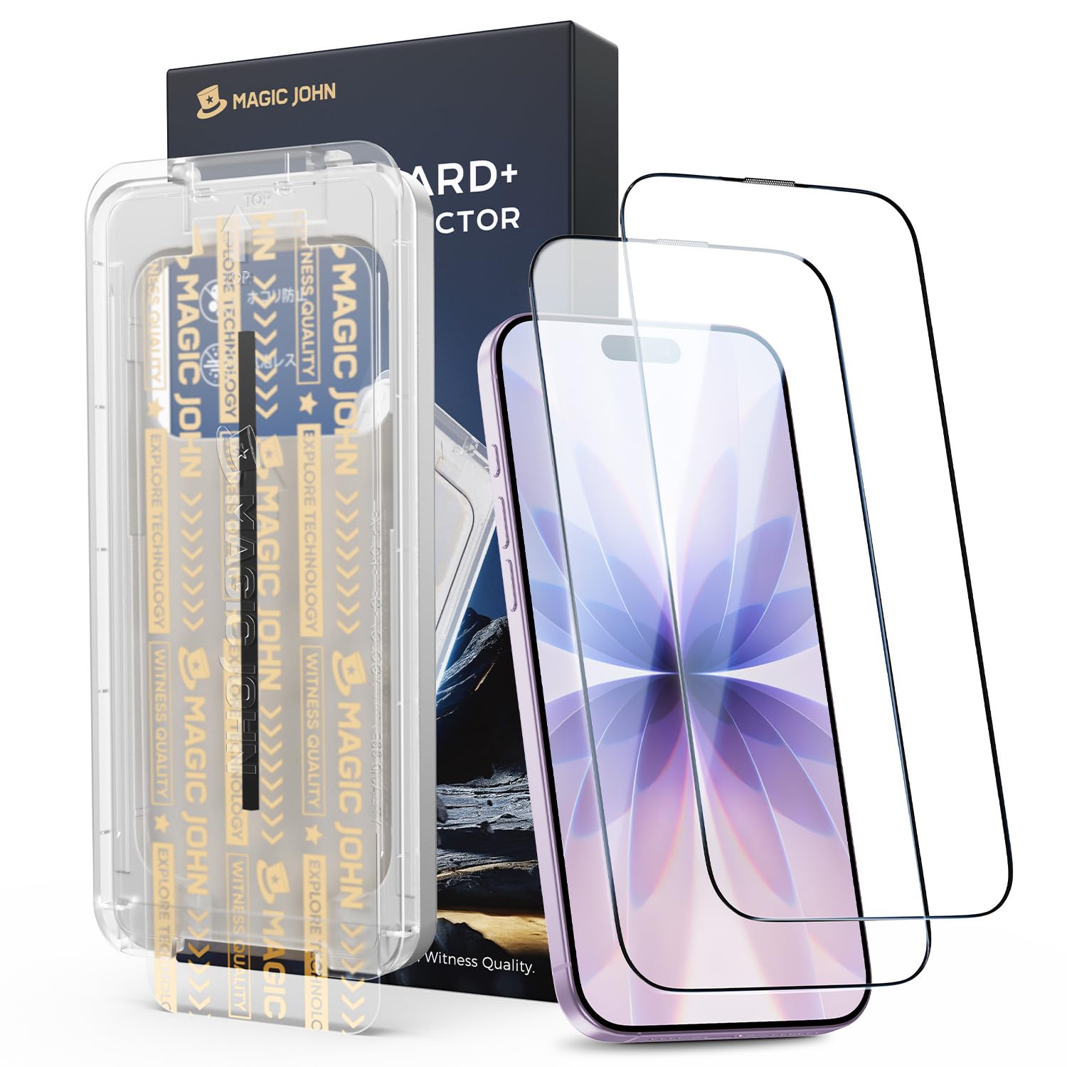 Magic John iPhone 17 Screen Protector - HD Clear Tempered Glass 2 Pack
