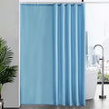 Furlinic Sky Blue Fabric Shower Curtain | Extra Long Waterproof Liner