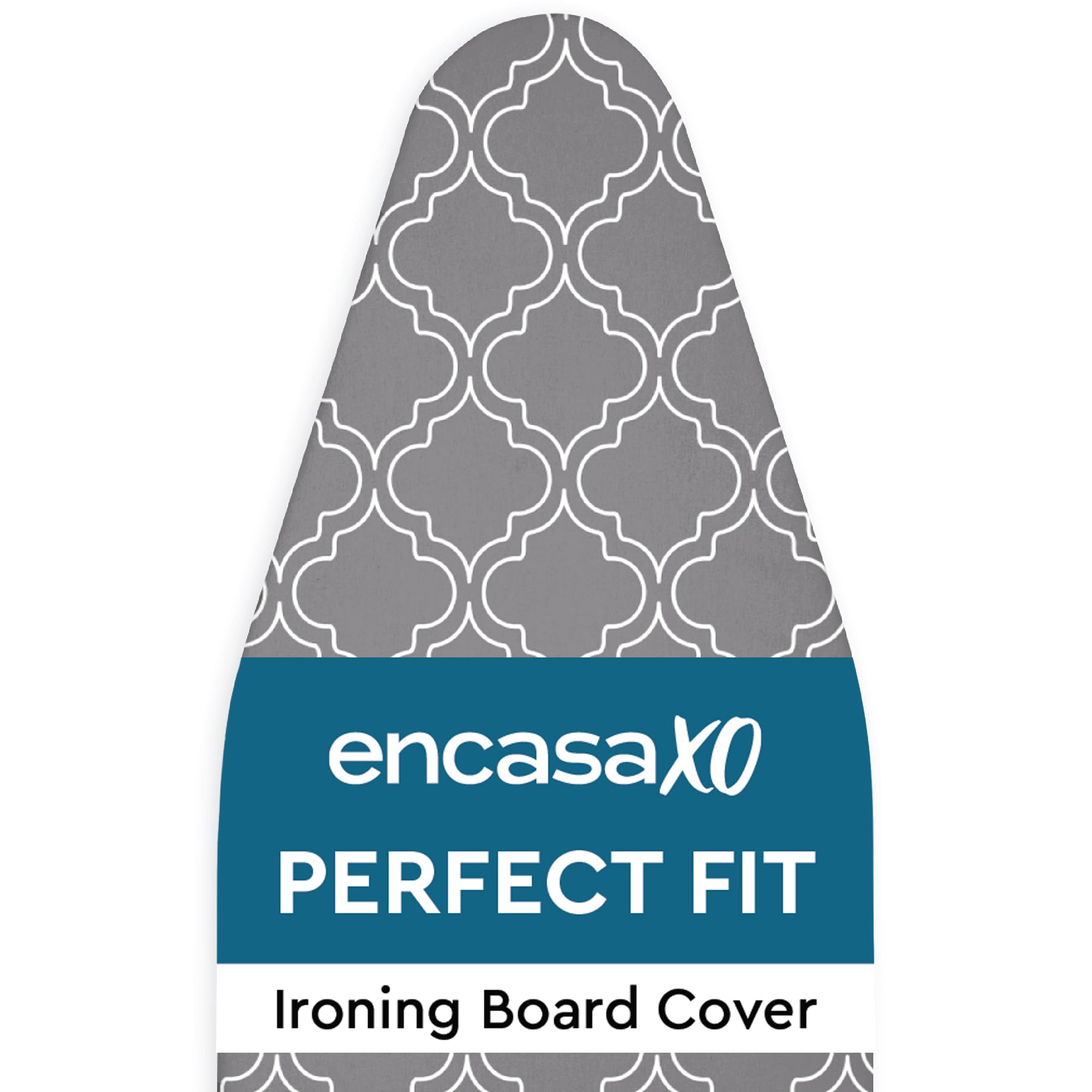 Encasa XO Ironing Board Cover - 125x46cm Heat Reflective Grey Tiles