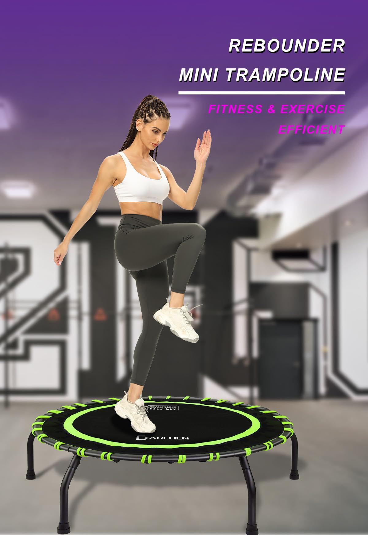 DARCHEN Mini Rebounder Trampoline – 150KG Bungee Fitness Workout, 100cm
