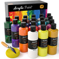 Nicpro 18 Colors Large Acrylic Paint Set - 250ml Non-Toxic Artist Supplies