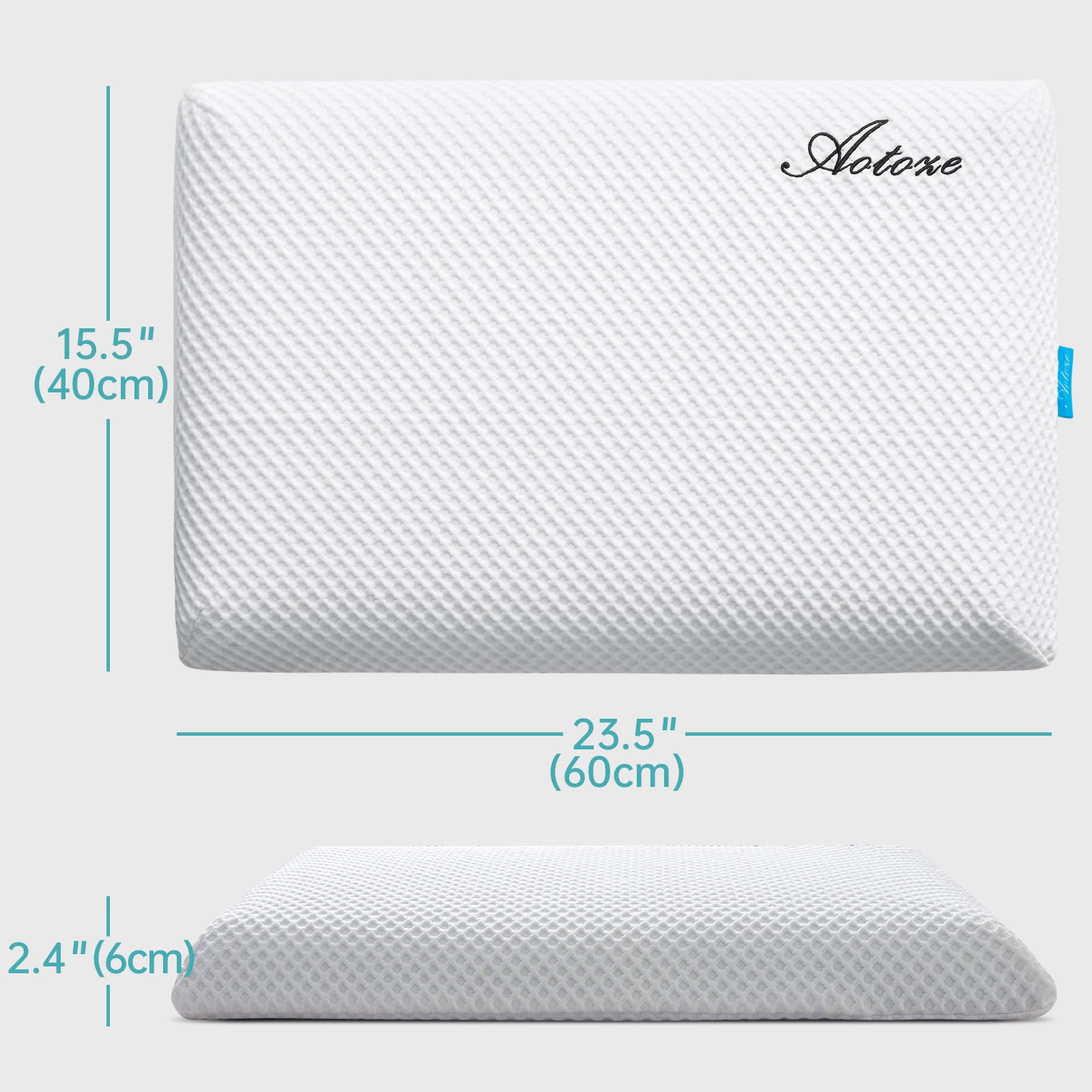 AOTOZE Ultra Thin Memory Foam Pillow | Low Profile Cooling Stomach Sleeper