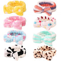 Jolof Store Spa Headbands – 8 Pack Coral Fleece Bow Makeup Hairbands