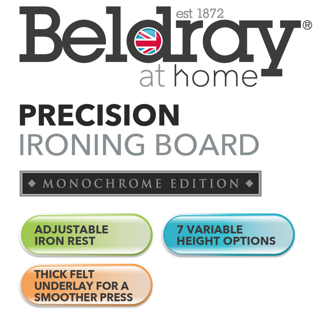 Beldray Ironing Board – Collapsible 115x36cm Table with 7 Height Options
