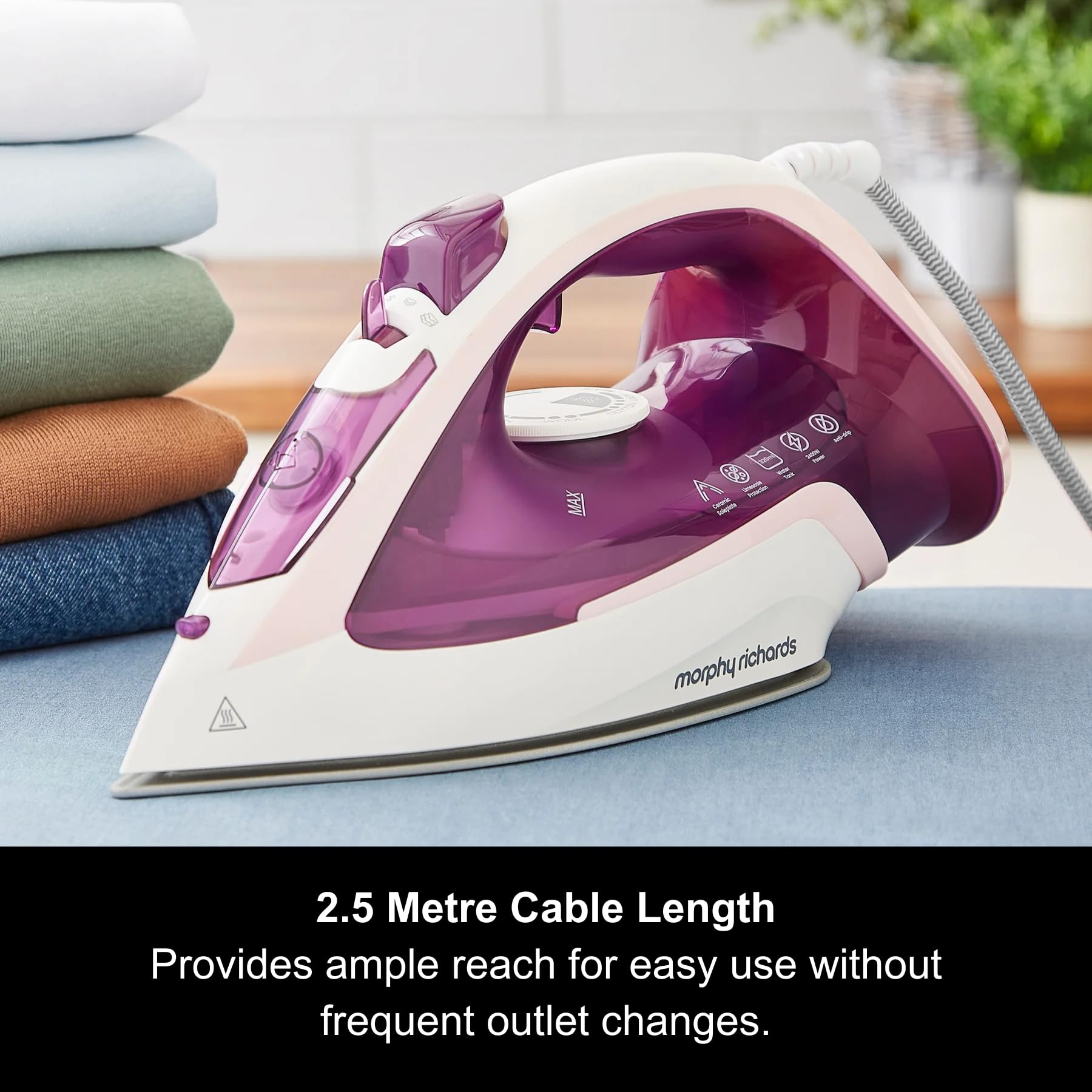 Morphy Richards Steamflow Turbo Steam Iron | Ceramic Soleplate | 2400W
