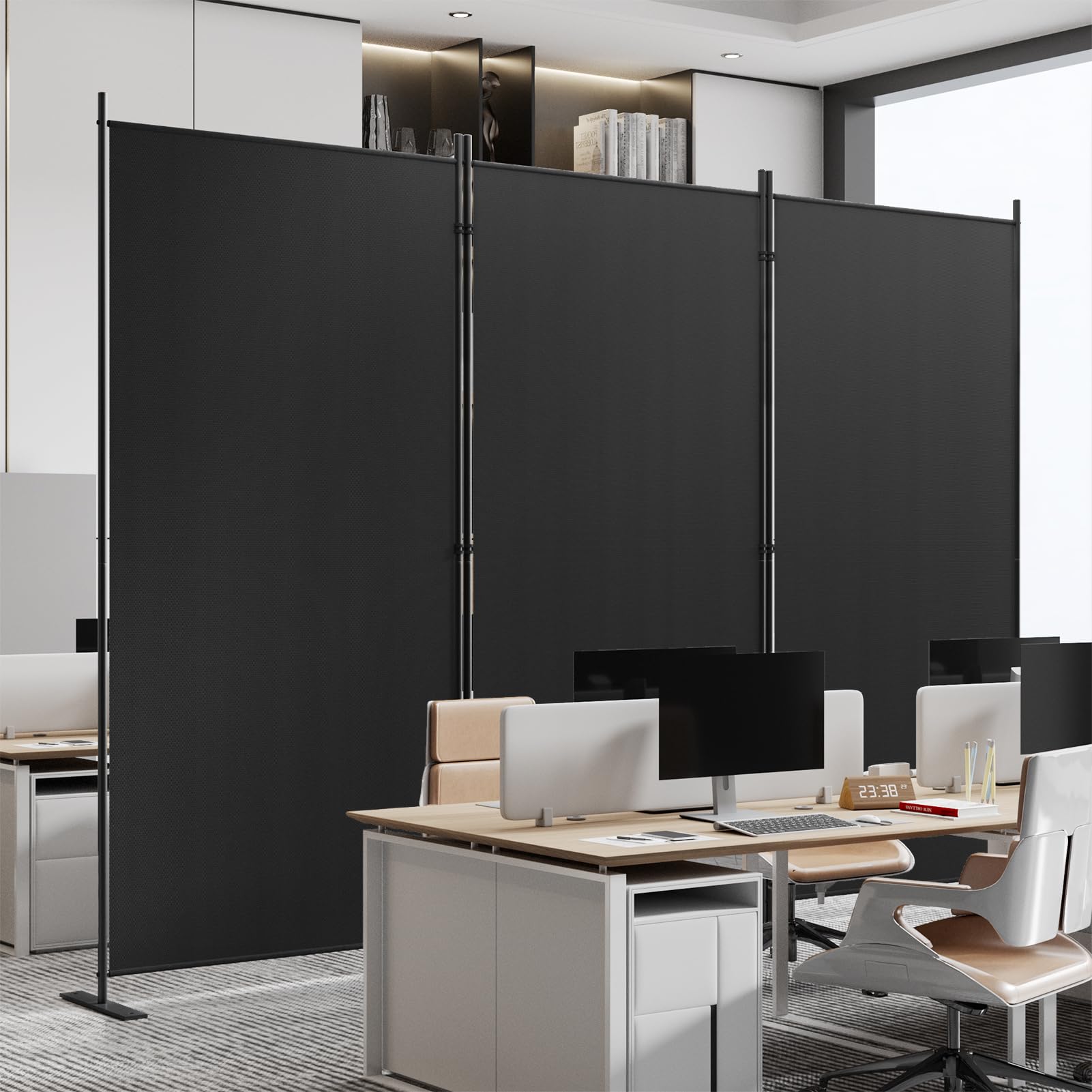 C-Hopetree 3-Panel Room Divider | 180cm Folding Privacy Screen – Black