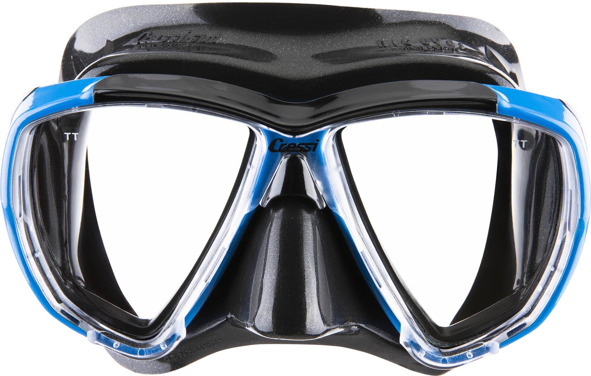 Cressi Big Eyes Mask & Alpha Ultra Dry Snorkel Set - Black/Azure