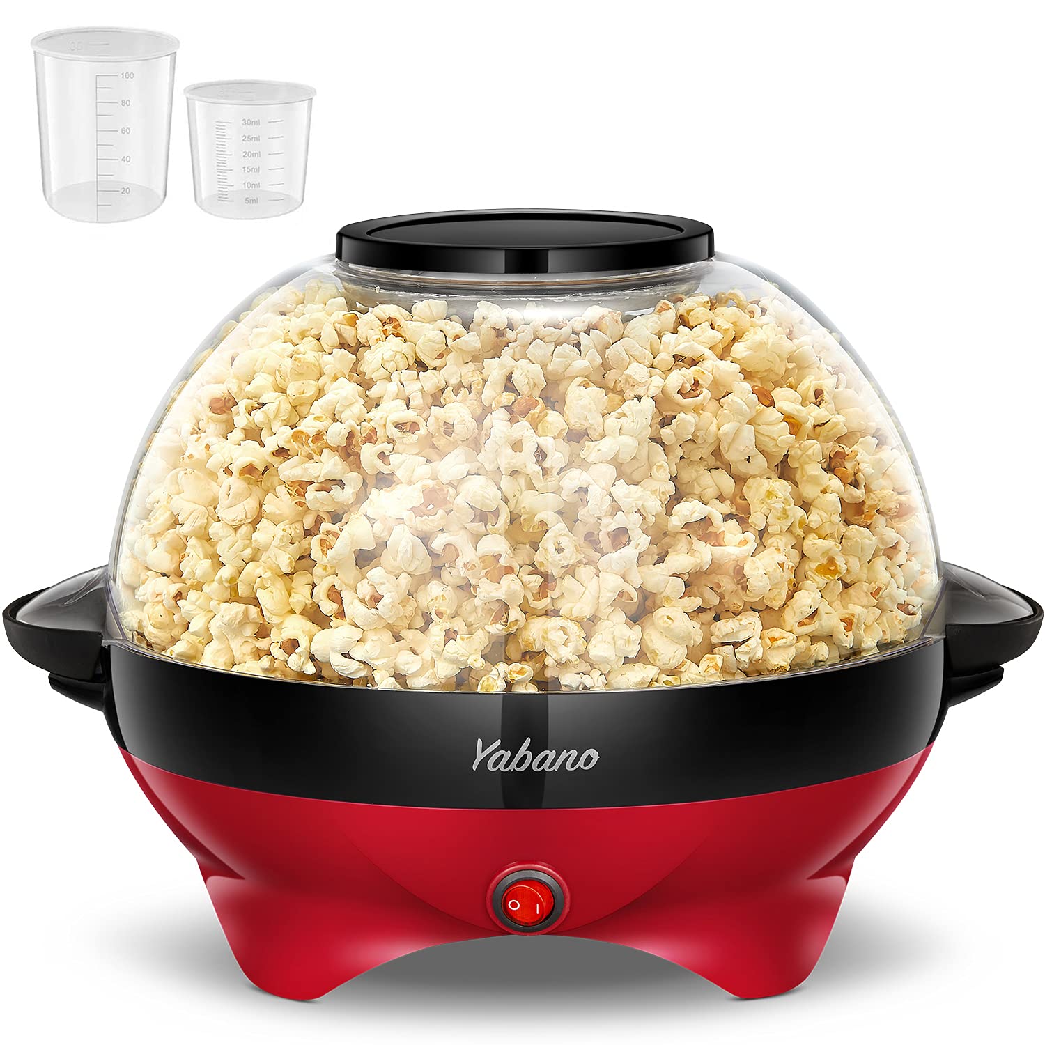 Yabano 5L Popcorn Maker Machine – Electric Stirring Popper, 800W Red