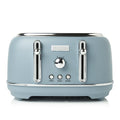 Haden Highclere 4-Slice Toaster – Blue Stainless Steel with Wide Slots