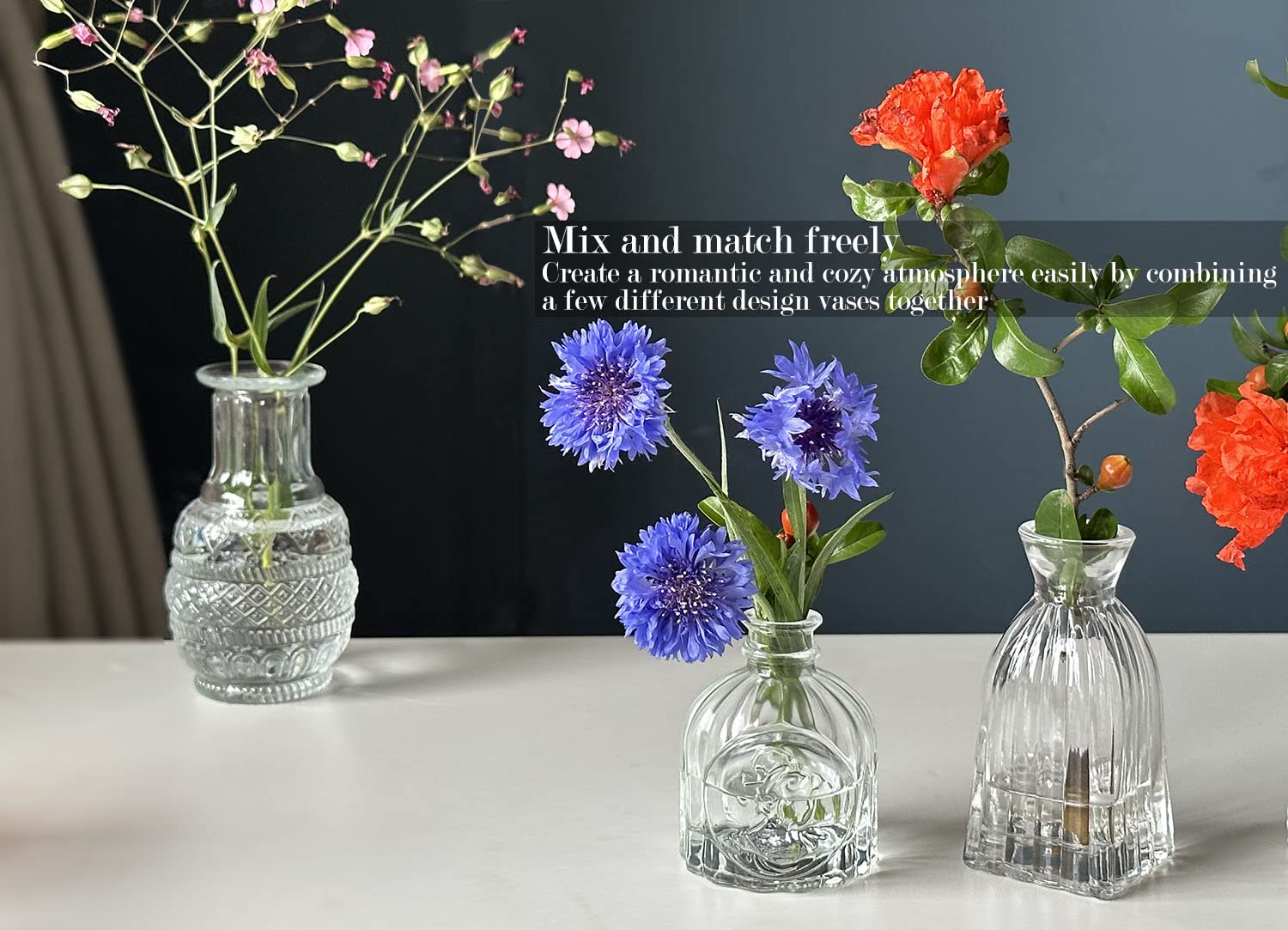 26-Piece Clear Glass Bud Vases – Vintage Wedding Centerpieces