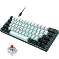 Snpurdiri 60% Mechanical Gaming Keyboard - Ice Blue LED Backlit, Red Switch