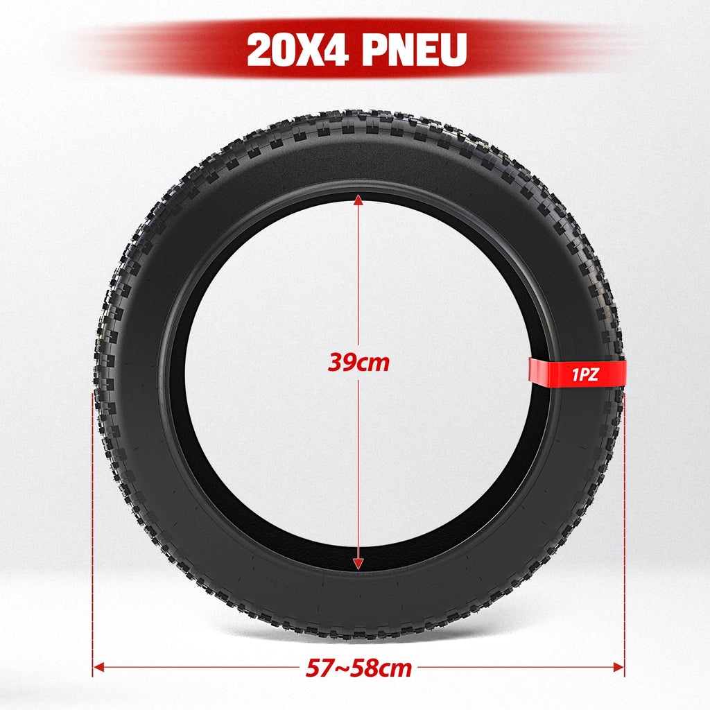 1PZ 20x4.0 Fat Bike Tyre | Butyl Rubber Tire for Electric Mountain Bikes
