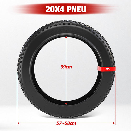 1PZ 20x4.0 Fat Bike Tyre | Butyl Rubber Tire for Electric Mountain Bikes