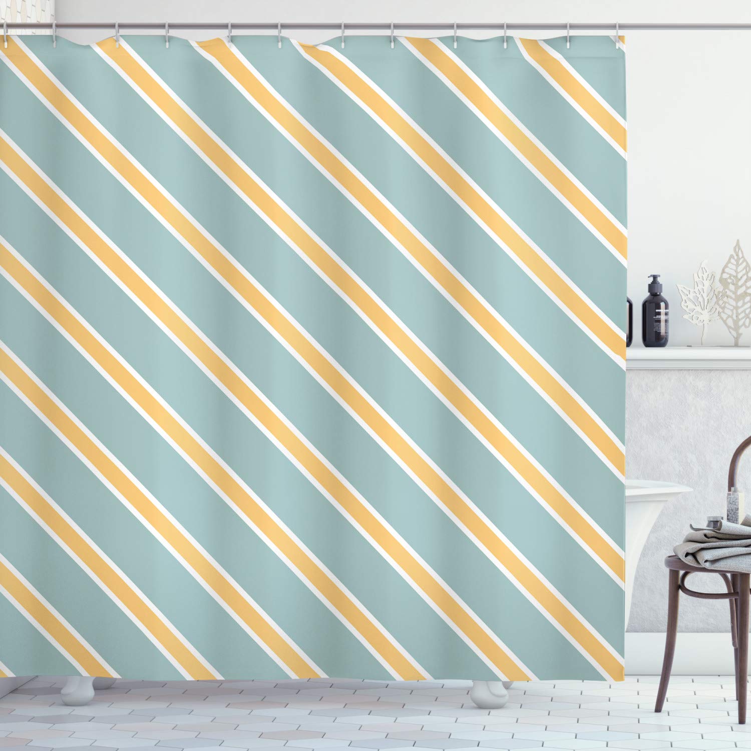 Abakuhaus Shabby Flora Shower Curtain | Waterproof Fabric with Hooks