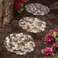 Bits and Pieces 12" Riverstone Round Stepping Stones – Set of 3
