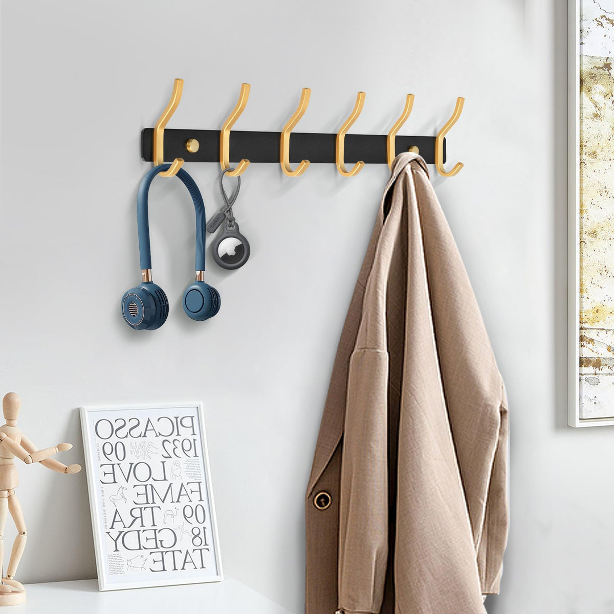 MEIJO Coat Hooks Wall Mounted, Coat Rack Wall Mounted Stainless Steel Heavy Duty Wall Hook, Coat Hooks for Door, Bedroom, Bathroom - image 5