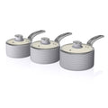 Swan Retro 3 Piece Induction Saucepan Set – Non-Stick Ceramic, Grey