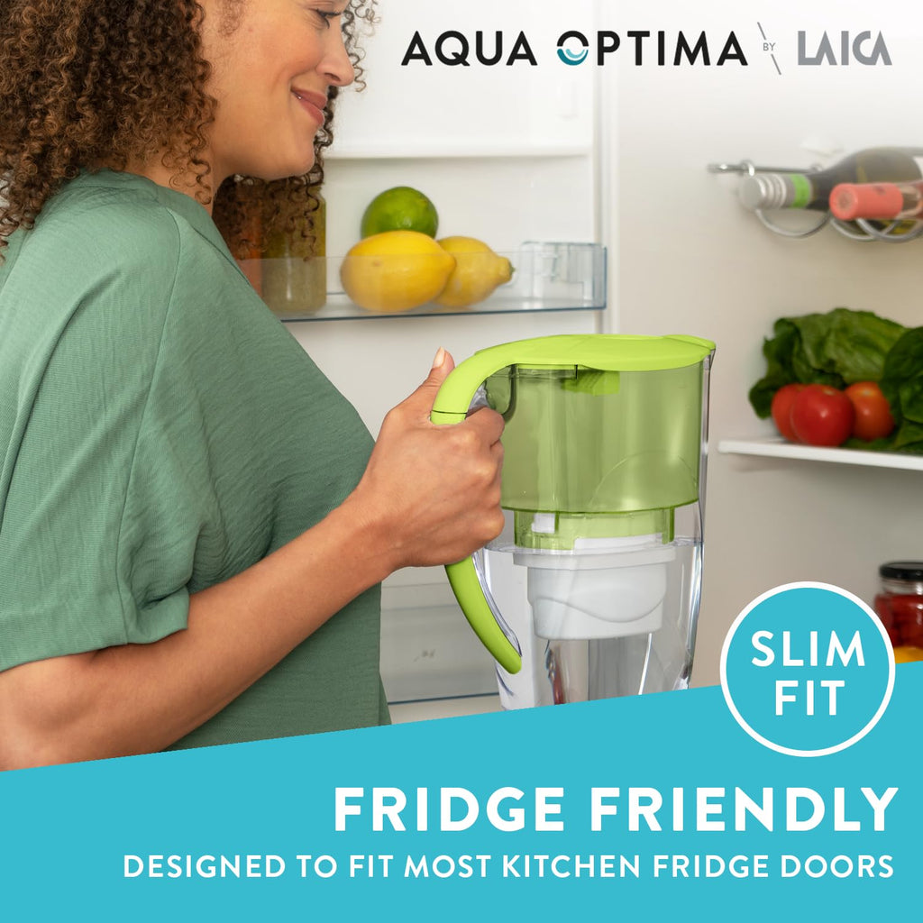 Aqua Optima Oria Water Filter Jug with 9 Evolve+ Cartridges, 2.8L - Green