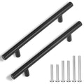 Starvortex 20-Pack Matt Black T-Bar Kitchen Cabinet Handles, 130mm