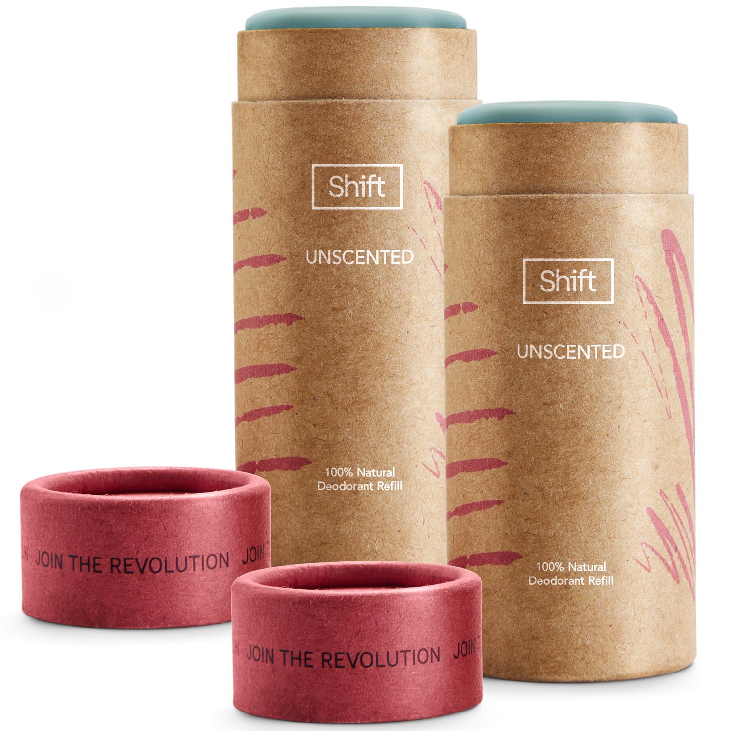 Shift Natural Deodorant Refill 2-Pack | Unscented Aluminum-Free