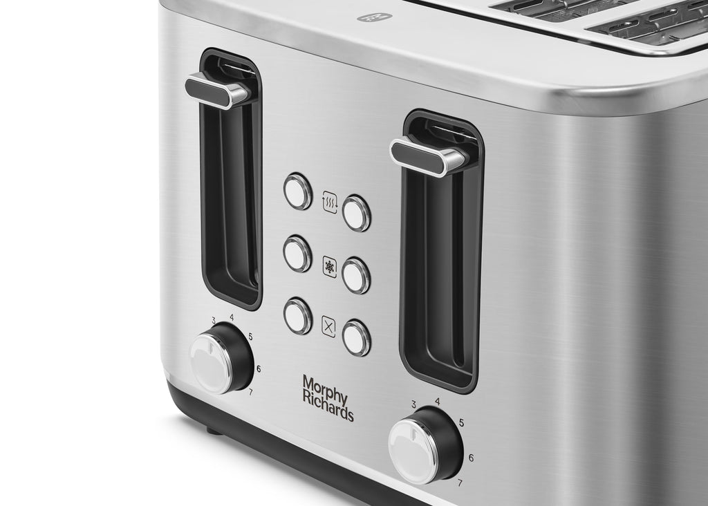 Morphy Richards Motive 4 Slice Toaster | Brushed Steel Metal Housing