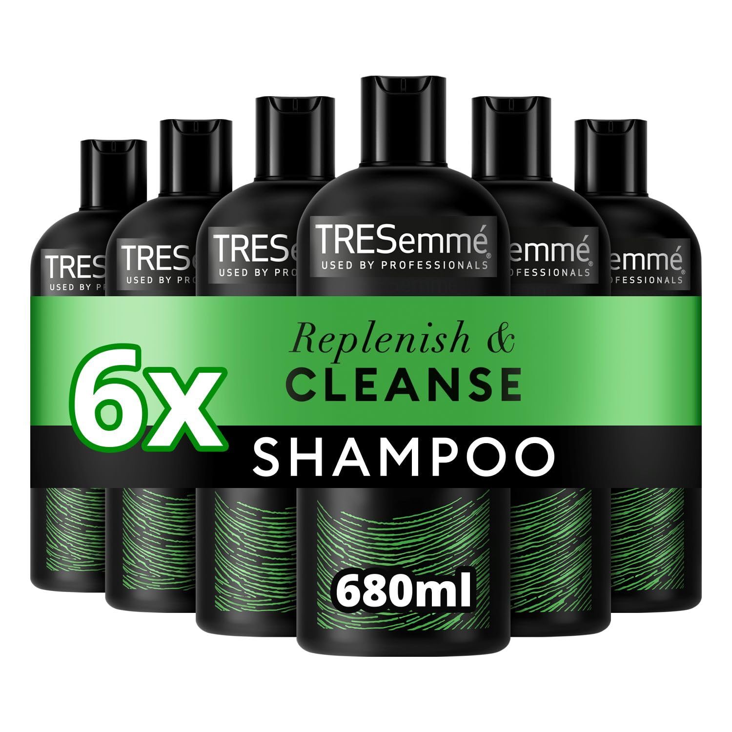 TRESemmé Replenish & Cleanse Clarifying Shampoo for Greasy Hair - 6x 680ml