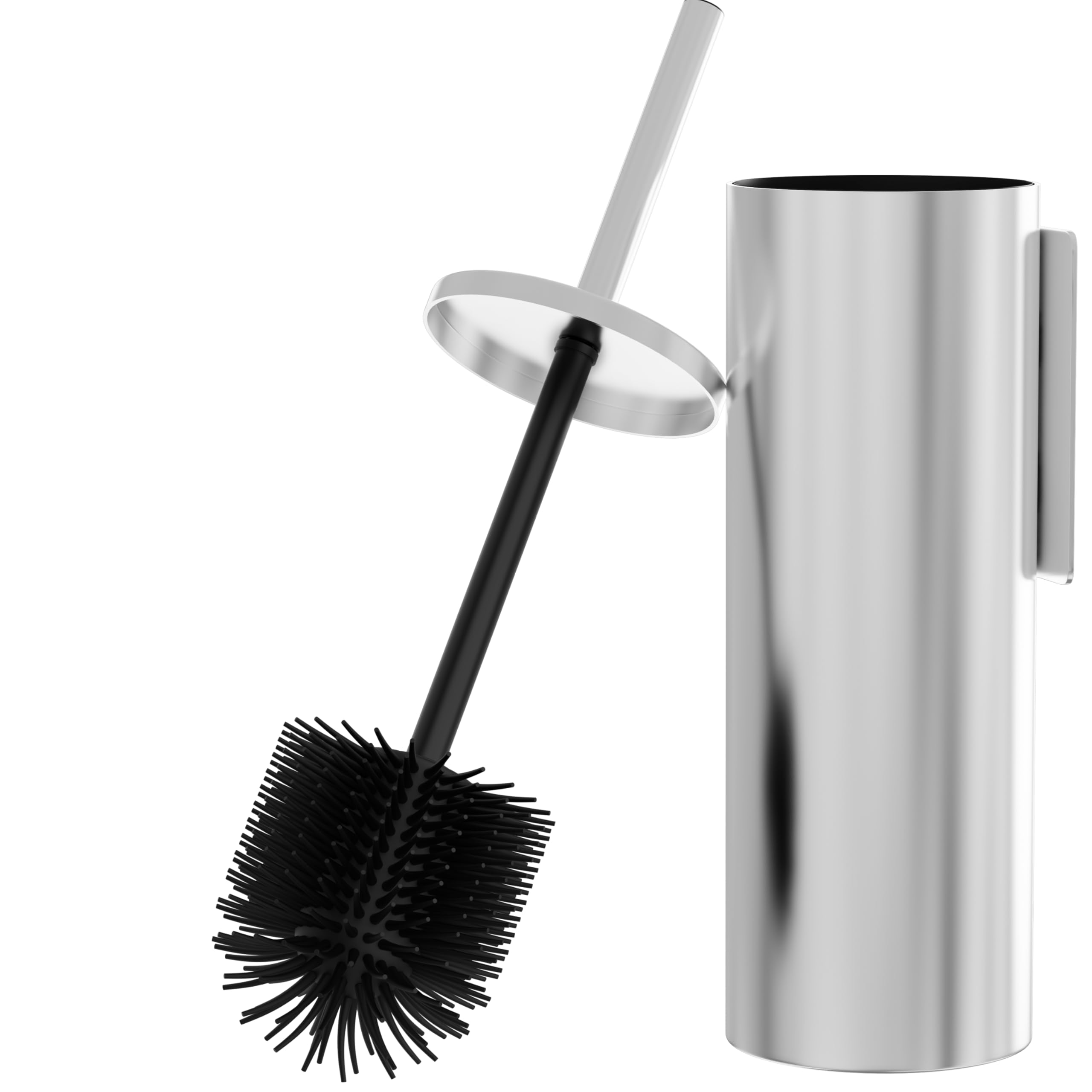 Hovea 2-Pack Silicone Toilet Brush Set | Wall Mounted Stainless Steel
