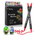 AEDAGA 60 Colours Dual Tip Acrylic Paint Markers for DIY Crafts