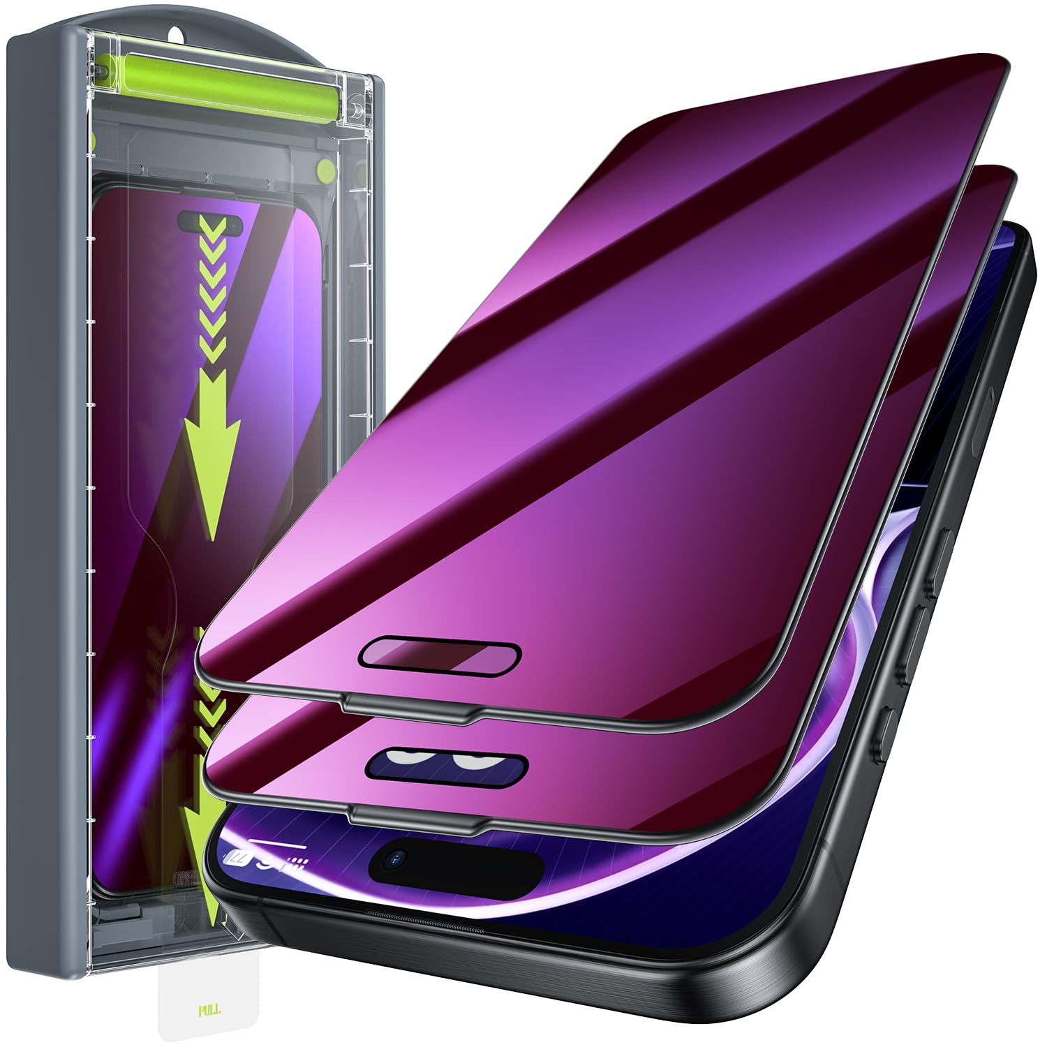 WSKEN iPhone 16 Pro Max Privacy Screen Protector | Anti-Blue Light Glass