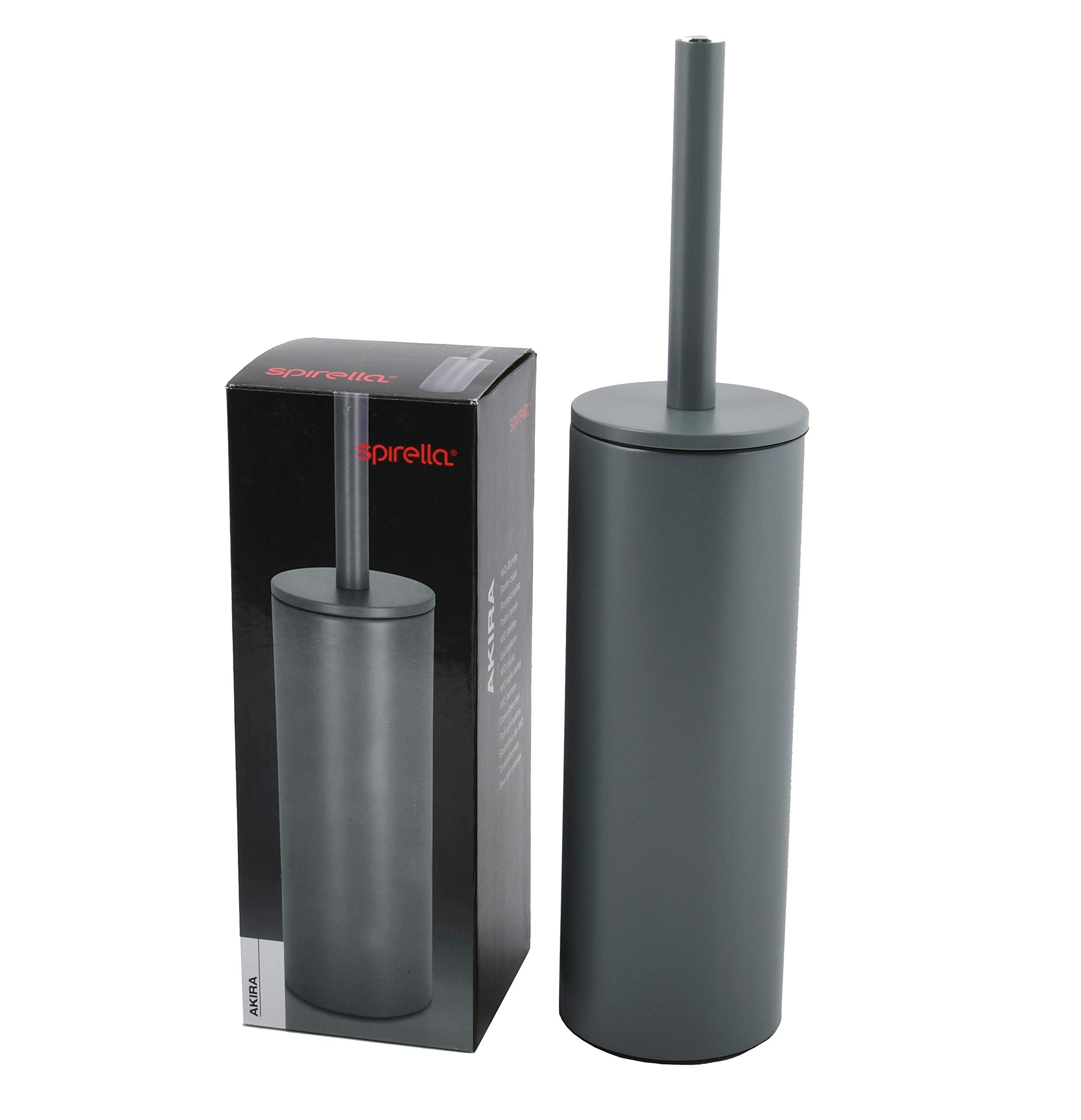 Spirella Akira Toilet Brush - Matt Grey Stainless Steel - 40cm