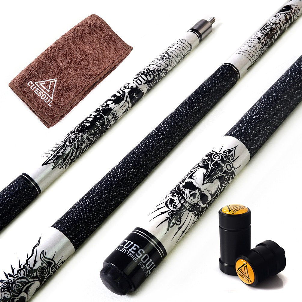 CUESOUL ROCKIN 58" 21oz Maple Pool Cue Stick Set with Irish Linen Wrap