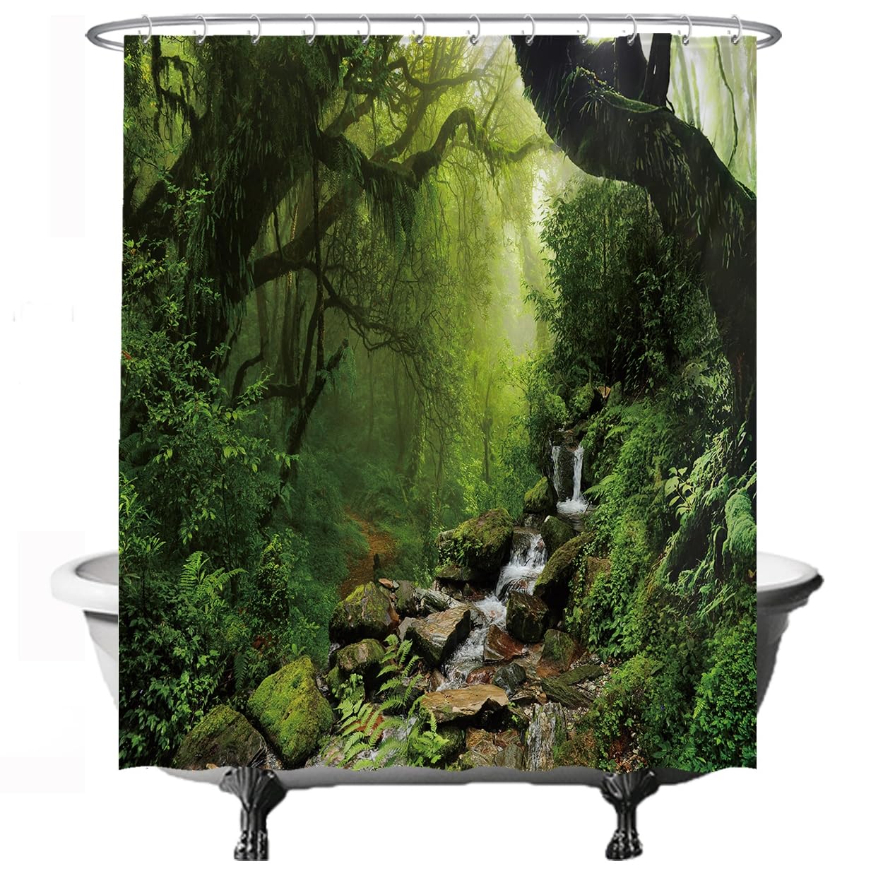 Ulticool Rainforest Nature Shower Curtain | Waterproof & Anti-Mould