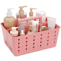 Lifewit Plastic Shower Caddy with Compartments and Handle, Pink
