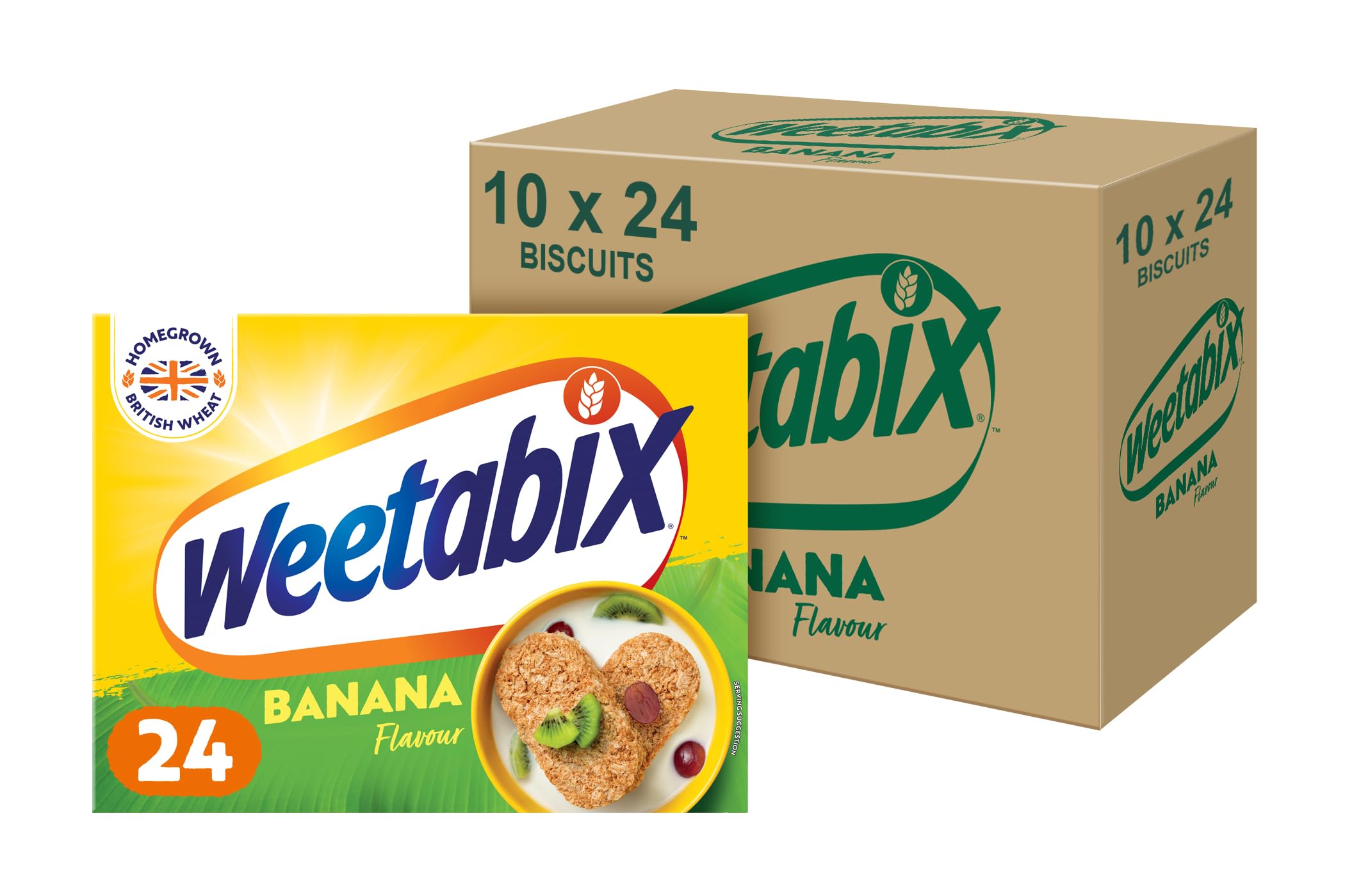 Weetabix Banana Cereal – 100% Wholegrain Wheat Biscuits (Pack of 10)