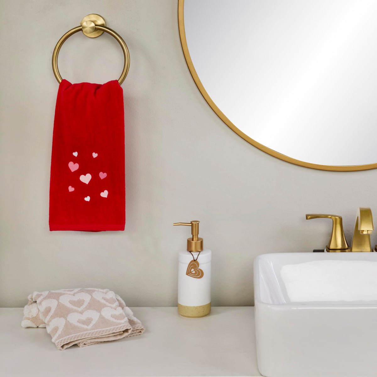 SKL Home Valentine's Day Tossed Hearts Hand Towel Set, 2 Count - image 3