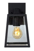 Lucide Matslot Outdoor Wall Light – Rustic Black Metal Lantern IP23