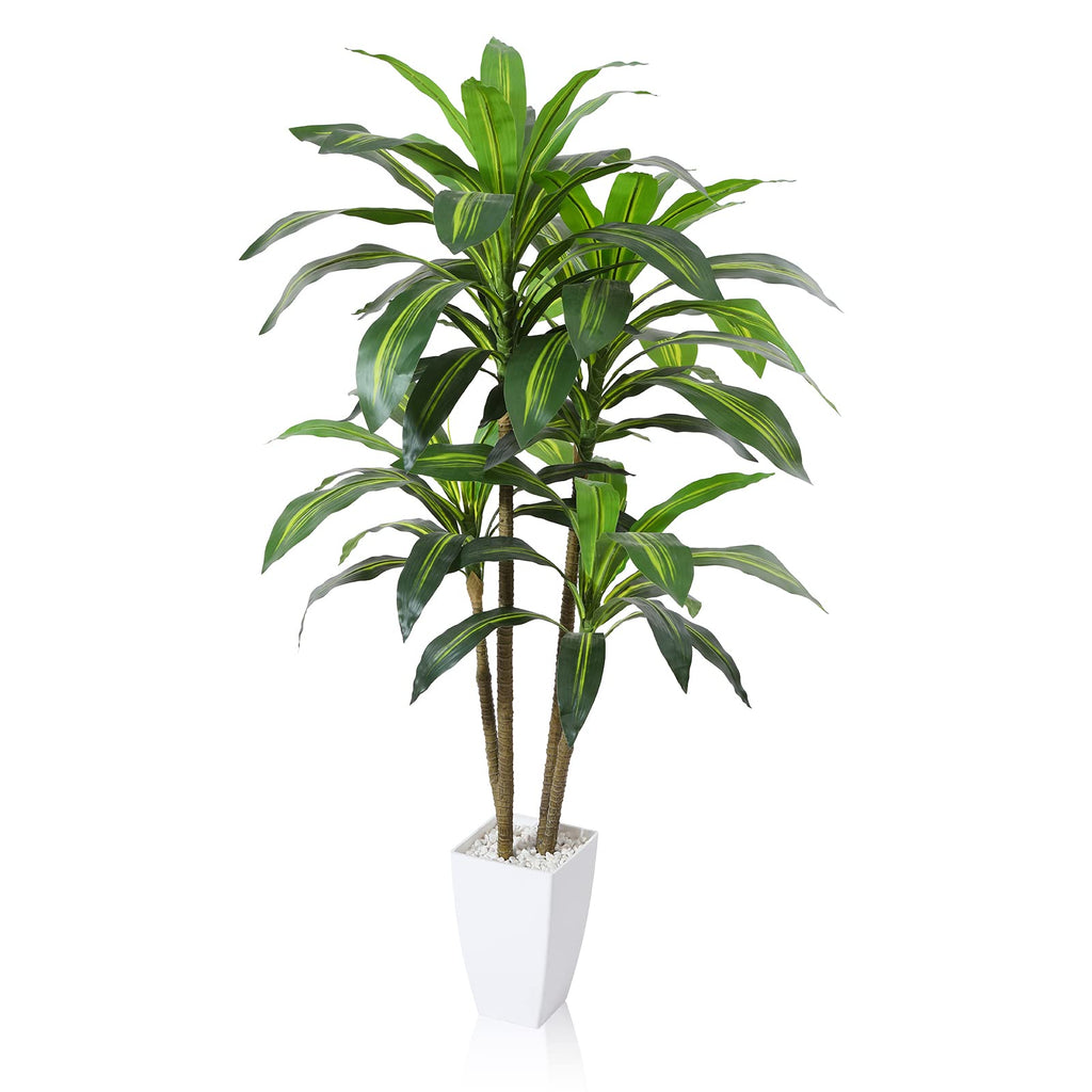 Fopamtri 120cm Artificial Dracaena Tree | 74 Leaves Faux Indoor Plant