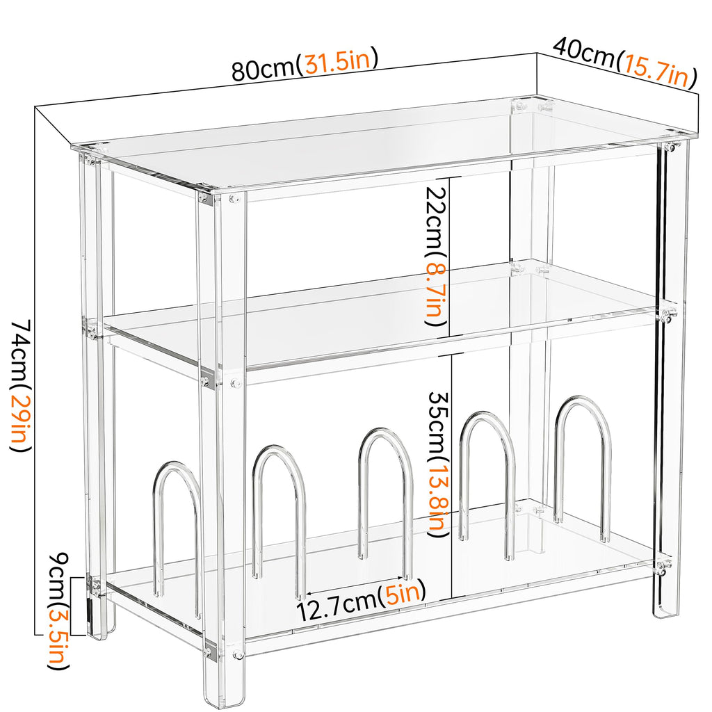 solaround Clear Acrylic Record Player Stand, with Vinyl Records Storage - image 5