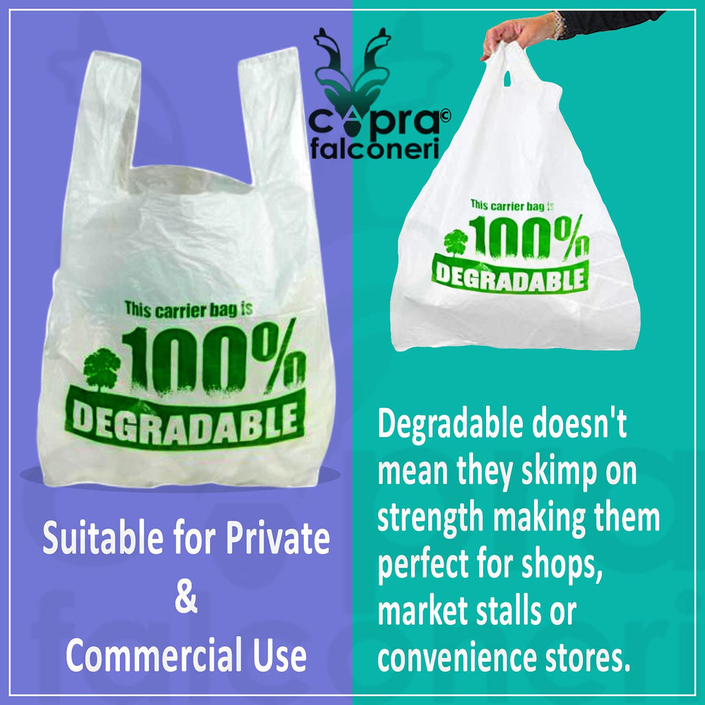 Capra Falconeri 1000 White Degradable Vest Carrier Bags – XL 13x19x23