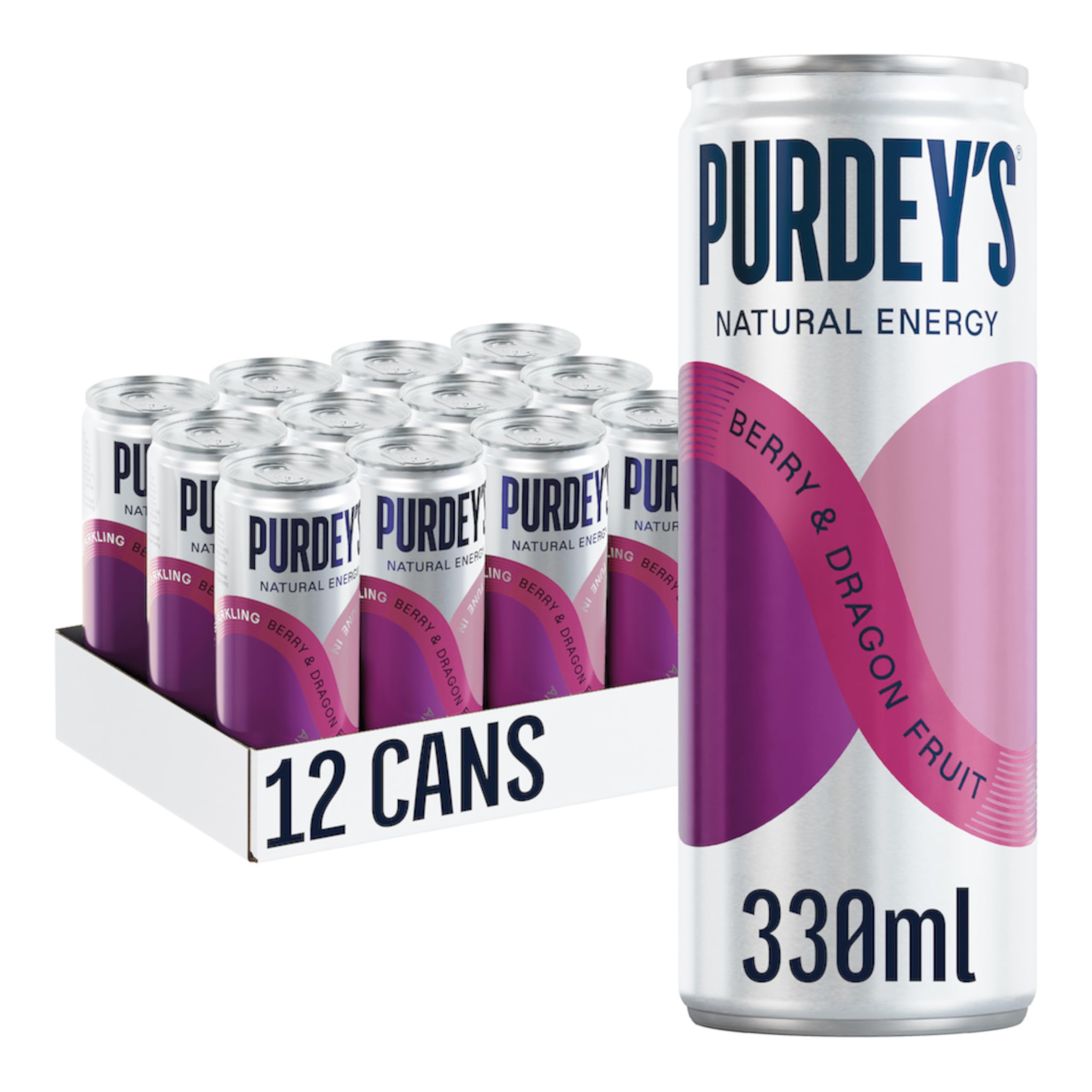 Purdey's Natural Energy Berry & Dragon Fruit Drink - 330ml (Pack of 12)
