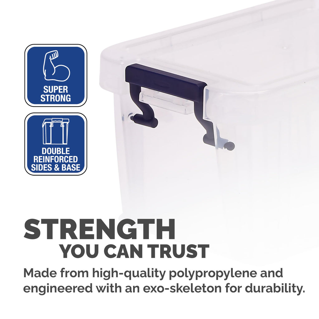 Bankers Box Storage Box 0.5L 10 Pack - BPA-Free, Stackable Plastic Organizer with Clip-Lock Lid