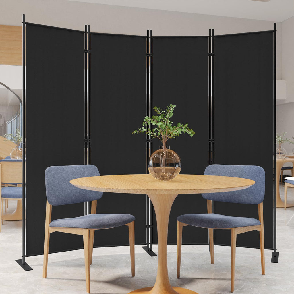 C-Hopetree 4-Panel Room Divider | 180cm Folding Privacy Screen – Black