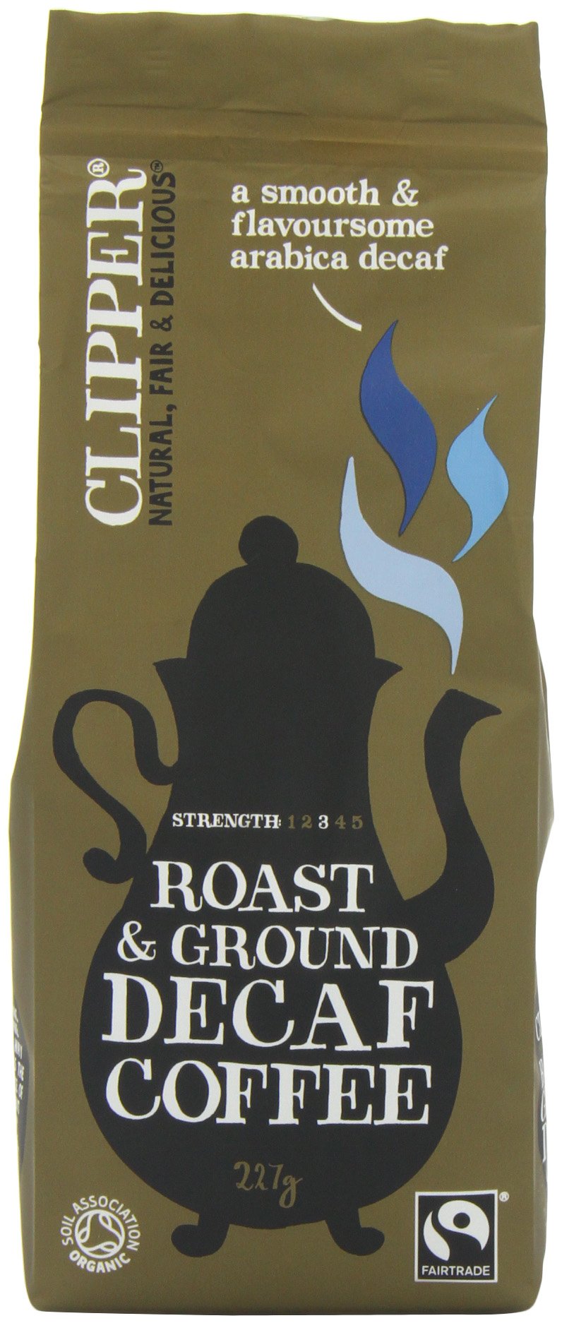 Clipper Organic Decaf Ground Arabica Coffee – Fairtrade 227g (Pack of 2)