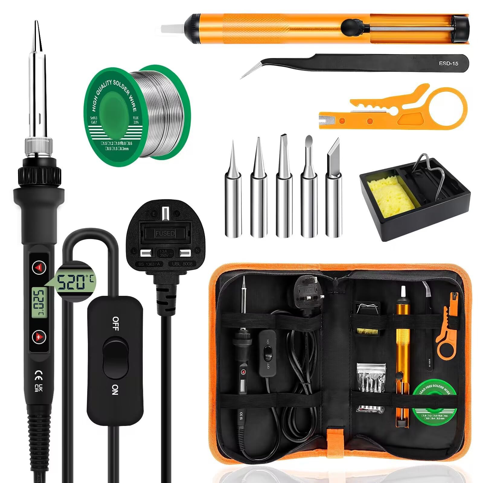 80W LCD Soldering Iron Kit – Adjustable Temp Welding Tool
