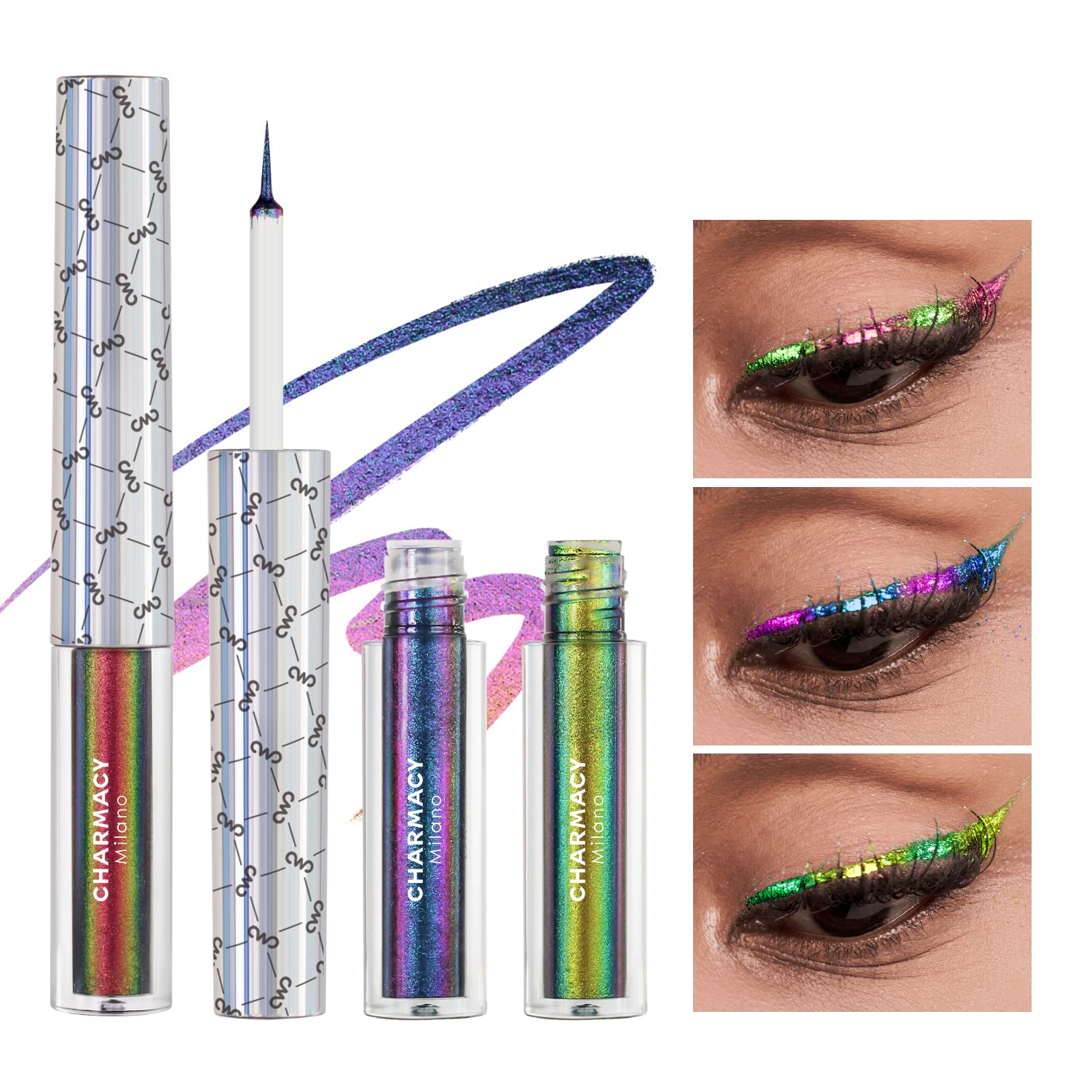 Charmacy Chameleon Liquid Glitter Eyeliner | Multi-Color Metallic Liner