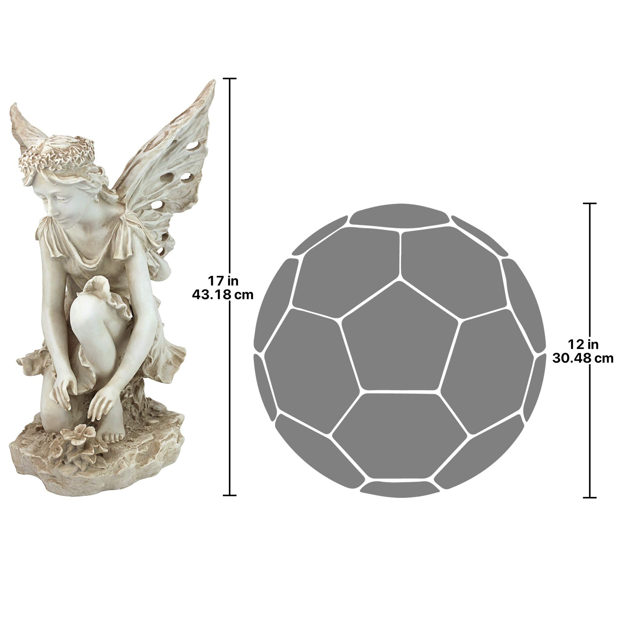 Design Toscano Fiona Flower Fairy Garden Statue – 17 Inch Resin